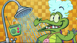 鱷魚小頑皮愛洗澡